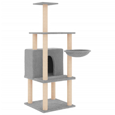 Vidaxl -Katzenmöbel mit Sisal -Kratzerpfosten 132 cm hellgrau