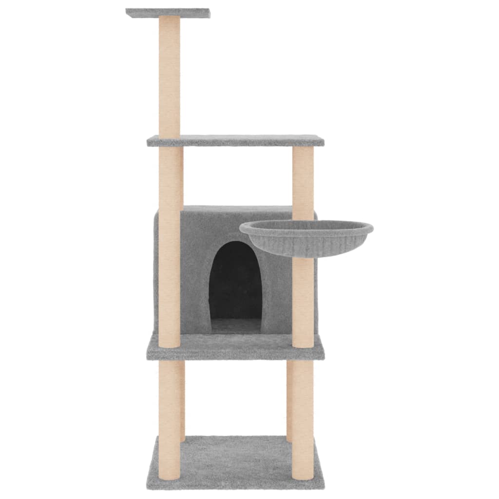 Vidaxl -Katzenmöbel mit Sisal -Kratzerpfosten 132 cm hellgrau