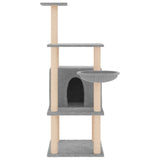 Vidaxl -Katzenmöbel mit Sisal -Kratzerpfosten 132 cm hellgrau - afbeelding 3
