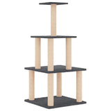 Vidaxl -Katzenmöbel mit Sisal -Kratzerpfosten 111 cm dunkelgrau - afbeelding 2