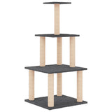 Vidaxl -Katzenmöbel mit Sisal -Kratzerpfosten 111 cm dunkelgrau - afbeelding 3
