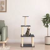 Vidaxl -Katzenmöbel mit Sisal -Kratzerpfosten 111 cm dunkelgrau - afbeelding 1