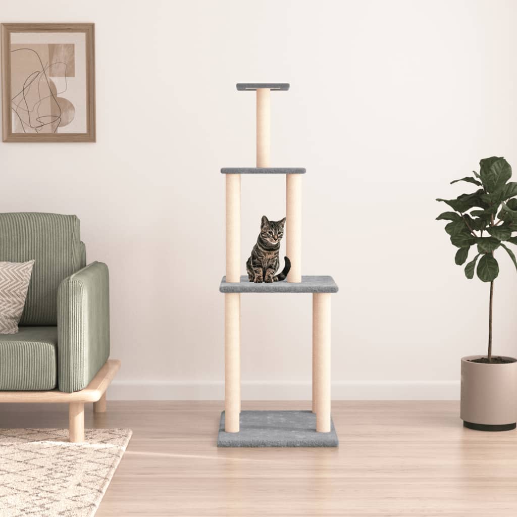 Vidaxl -Katzenmöbel mit Sisal -Kratzern 149 cm hellgrau