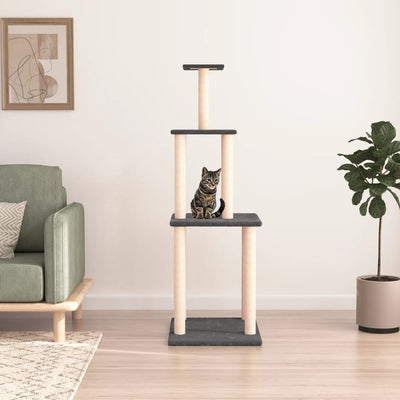 Vidaxl -Katzenmöbel mit Sisal -Kratzern 149 cm dunkelgrau