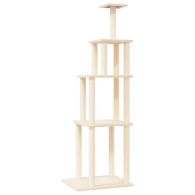 Vidaxl -Katzenmöbel mit Sisal -Kratzerpfosten 183 cm creme -gelenkt