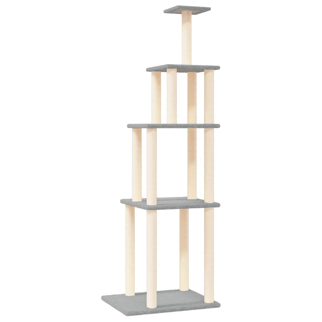 Vidaxl -Katzenmöbel mit Sisal -Kratzerpfosten 183 cm hellgrau