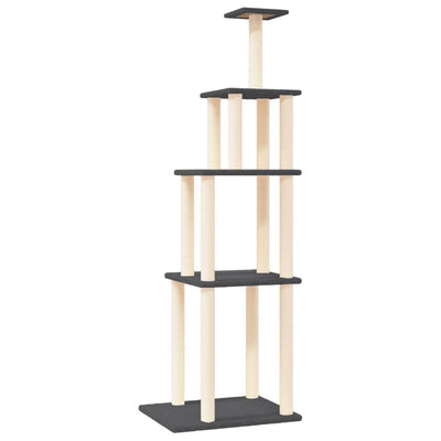 Vidaxl -Katzenmöbel mit Sisal -Kratzerpfosten 183 cm dunkelgrau