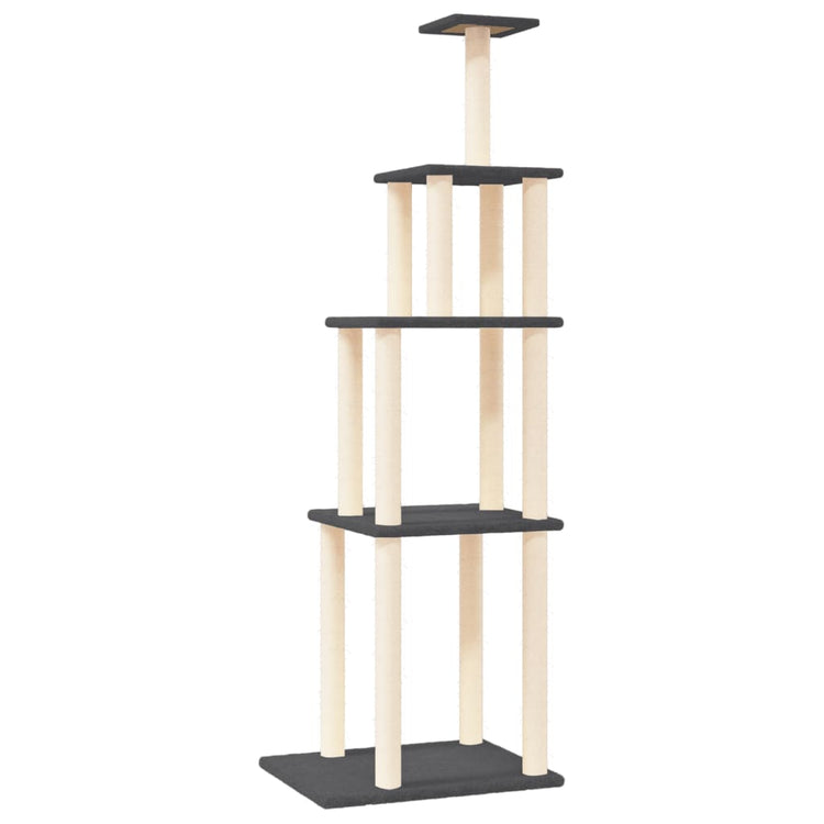 Vidaxl -Katzenmöbel mit Sisal -Kratzerpfosten 183 cm dunkelgrau