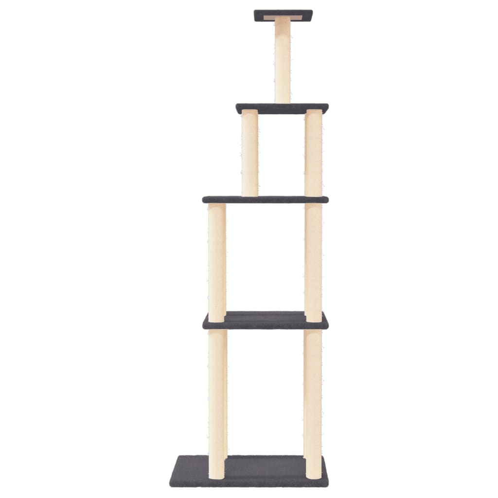 Vidaxl -Katzenmöbel mit Sisal -Kratzerpfosten 183 cm dunkelgrau