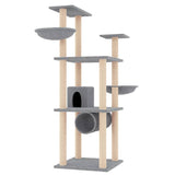 Vidaxl -Katzenmöbel mit Sisal -Kratzern 141 cm hellgrau - afbeelding 2