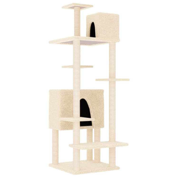 Vidaxl -Katzenmöbel mit Sisal -Kratzerpfosten 154 cm Creme -Colored