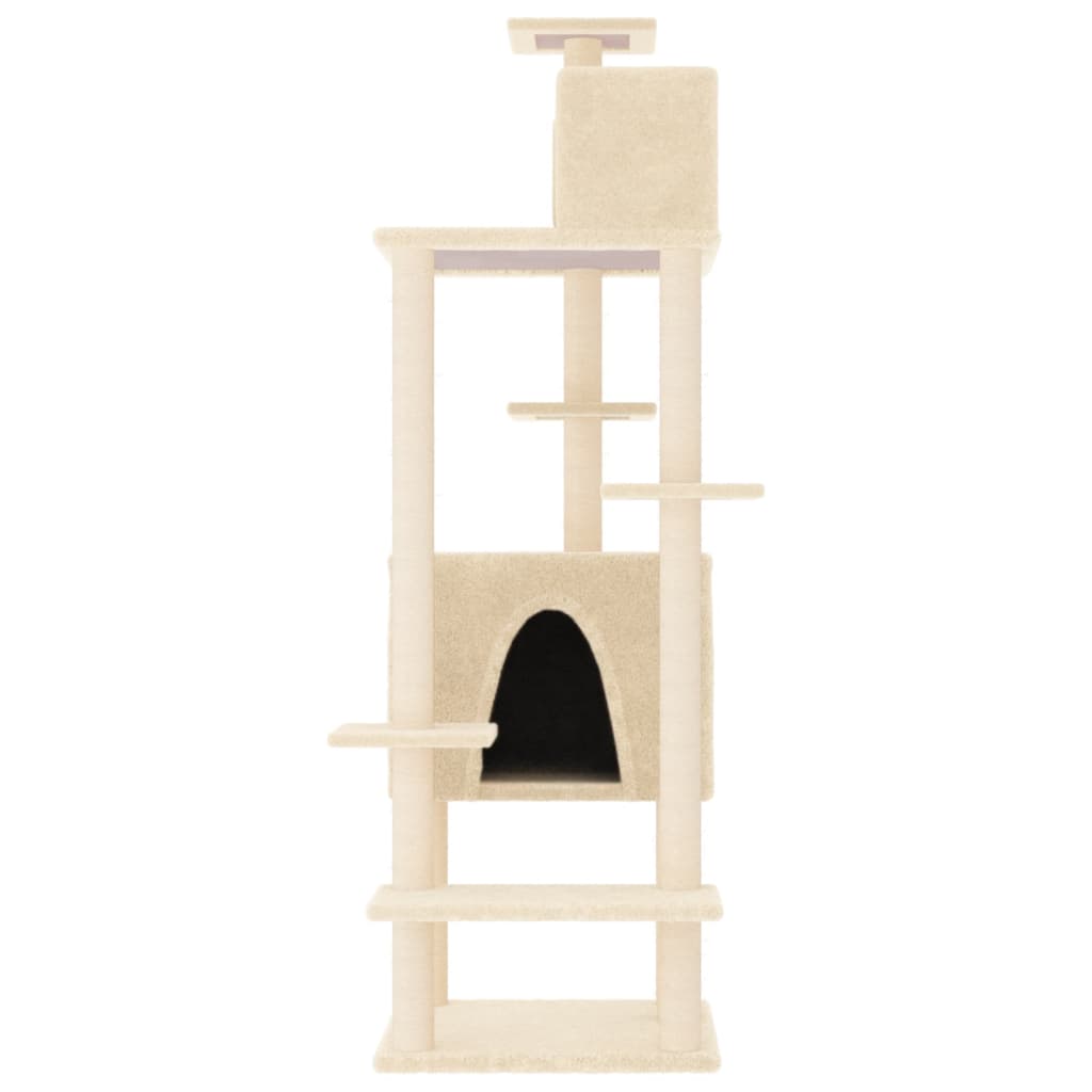 Vidaxl -Katzenmöbel mit Sisal -Kratzerpfosten 154 cm Creme -Colored