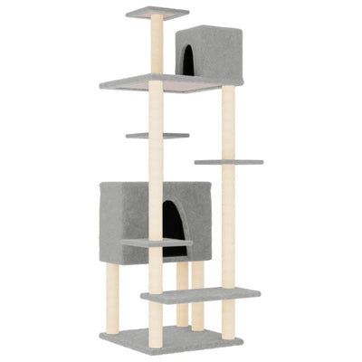 Vidaxl -Katzenmöbel mit Sisal -Kratzerpfosten 154 cm hellgrau