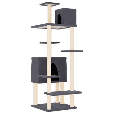 Vidaxl -Katzenmöbel mit Sisal -Kratzerpfosten 154 cm dunkelgrau