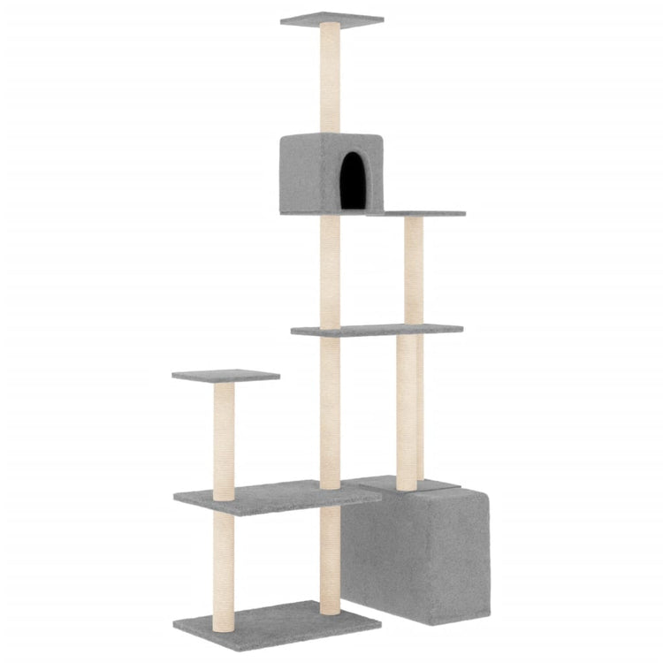 Vidaxl -Katzenmöbel mit Sisal -Kratzerpfosten 180 cm hellgrau