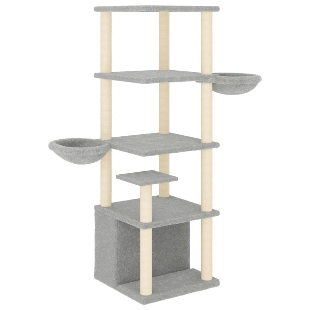 Vidaxl -Katzenmöbel mit Sisal -Kratzern 147 cm hellgrau