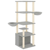Vidaxl -Katzenmöbel mit Sisal -Kratzern 147 cm hellgrau - afbeelding 2