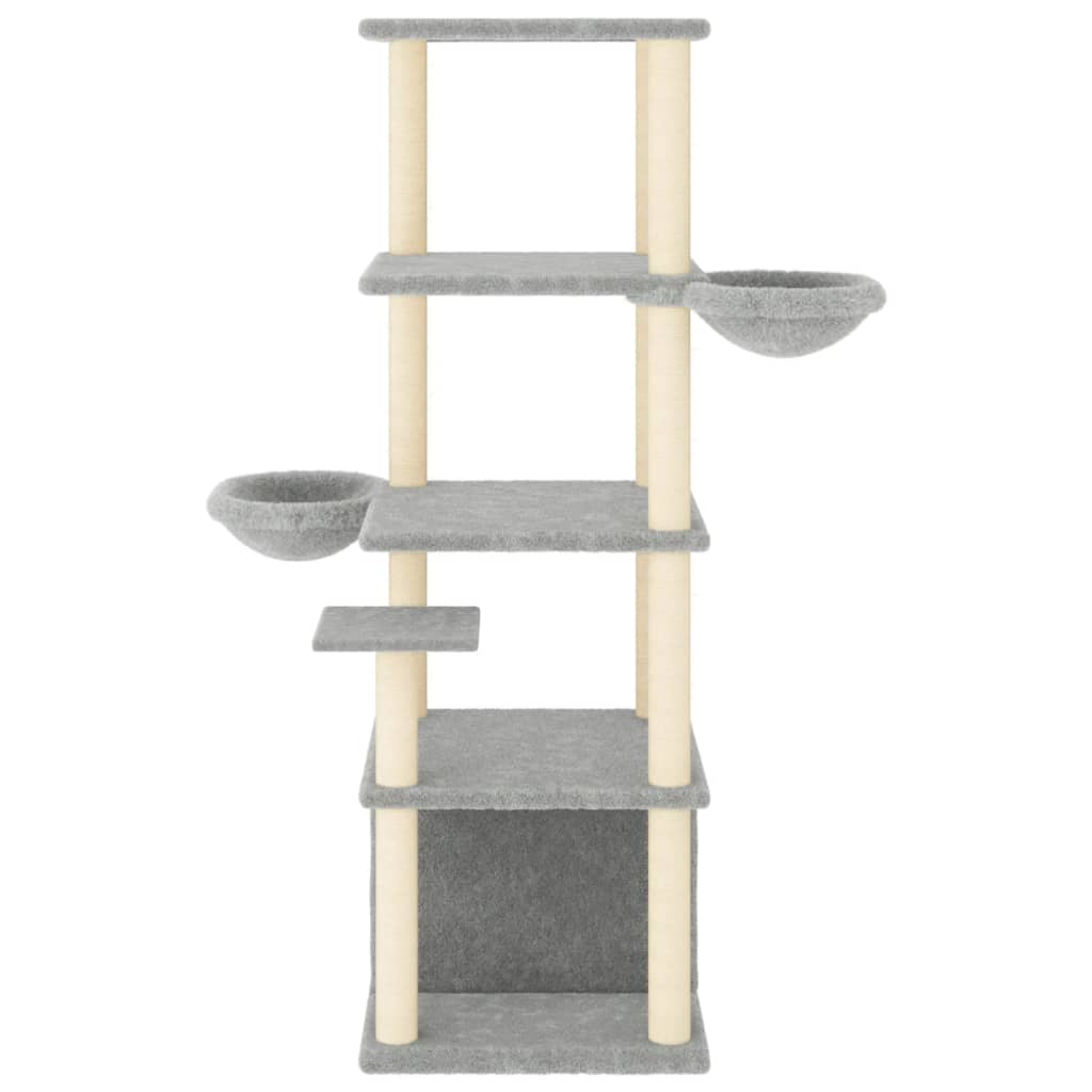 Vidaxl -Katzenmöbel mit Sisal -Kratzern 147 cm hellgrau