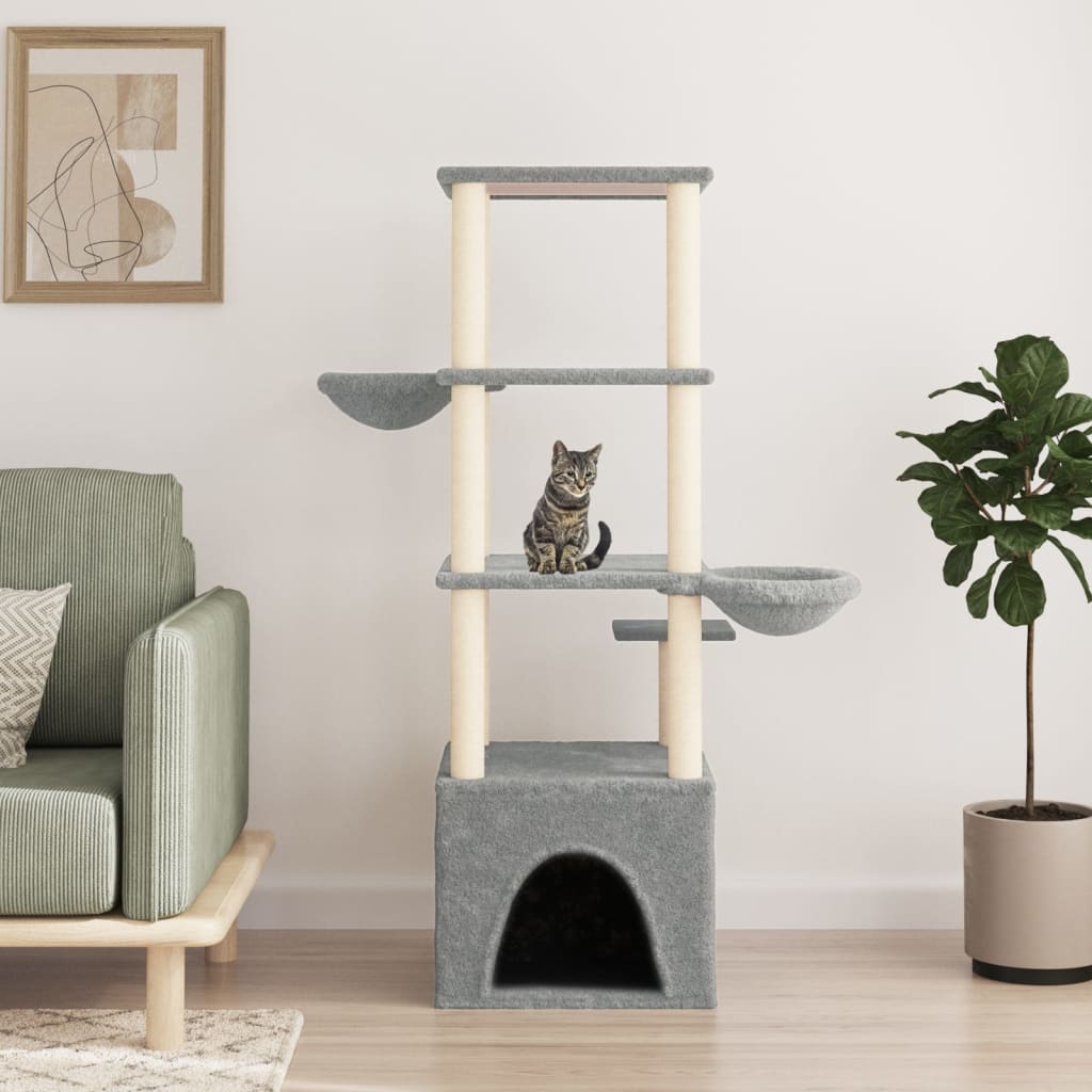 Vidaxl -Katzenmöbel mit Sisal -Kratzern 147 cm hellgrau