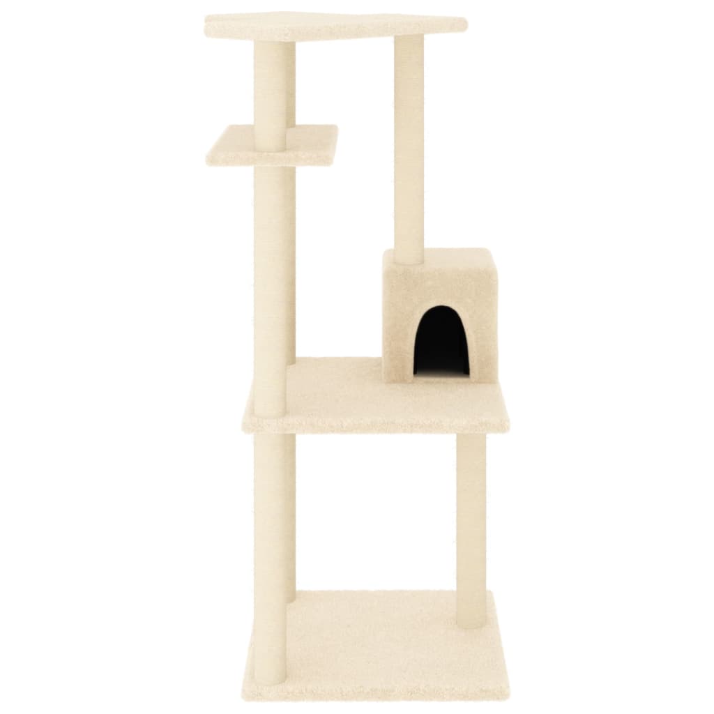 Vidaxl -Katzenmöbel mit Sisal -Kratzerpfosten 123 cm Creme -Colored