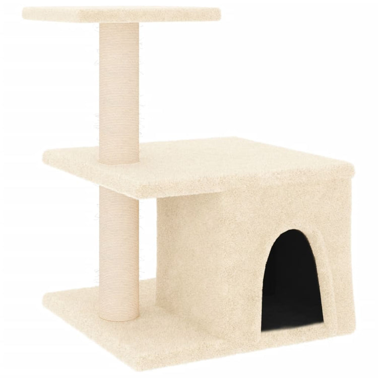 Vidaxl -Katzenmöbel mit Sisal -Kratzerpfosten 48 cm creme -gelenkt