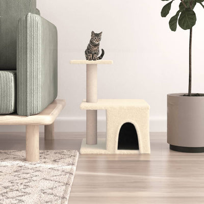 Vidaxl -Katzenmöbel mit Sisal -Kratzerpfosten 48 cm creme -gelenkt