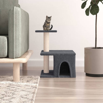 Vidaxl -Katzenmöbel mit Sisal -Kratzerpfosten 48 cm dunkelgrau
