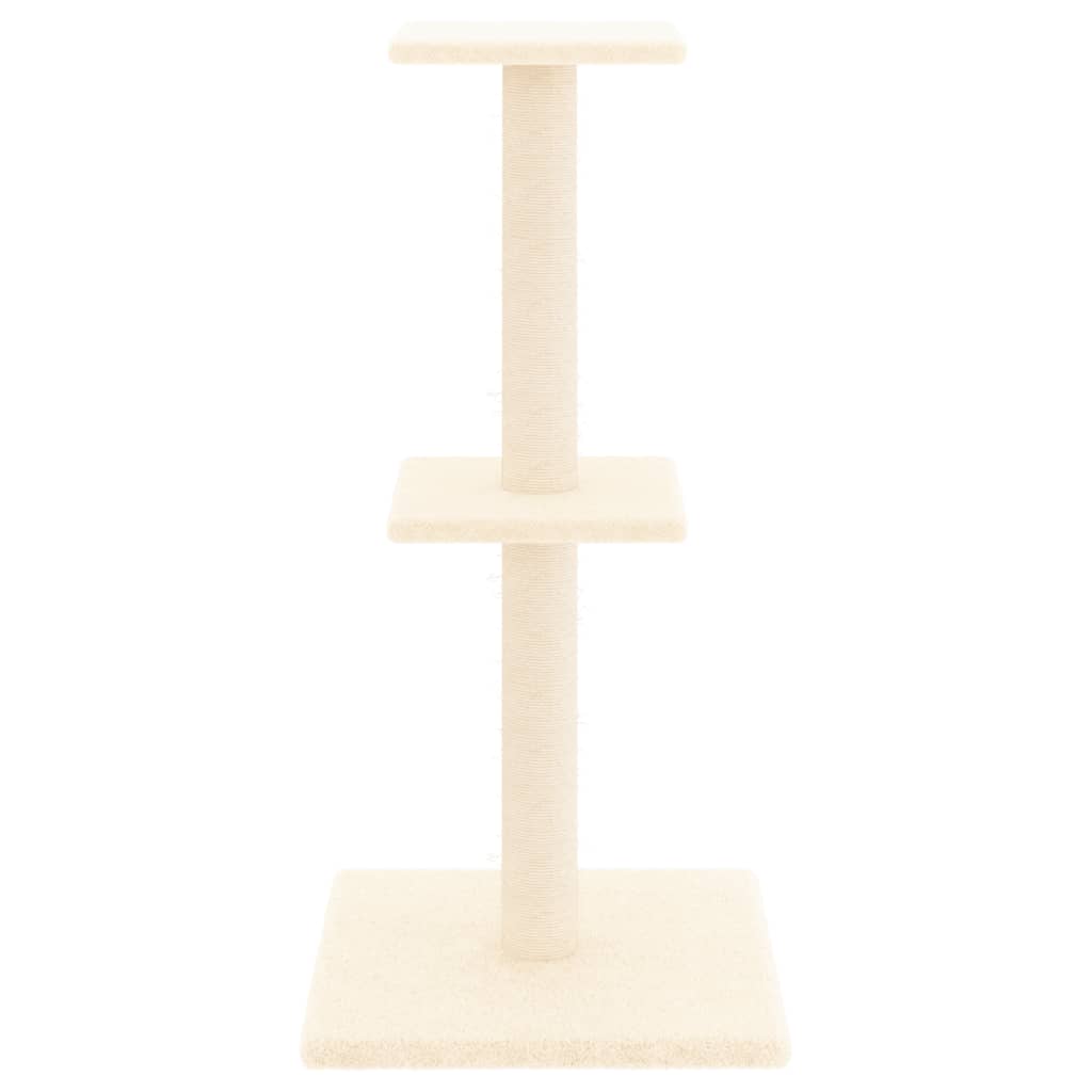 Vidaxl -Katzenmöbel mit Sisal -Kratzerpfosten 73 cm creme -geläutet
