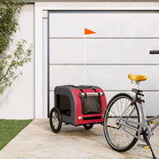 Vidaxl Dog Bike Trailer Oxford Fabric und Eisenrot und Grau - afbeelding 1