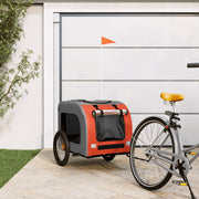Vidaxl Dog Bike Trailer Oxford Fabric und Eisenorange und Grau - afbeelding 1