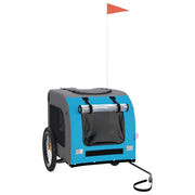 Vidaxl Dog Bike Trailer Oxford Fabric und Eisenblau und Grau - afbeelding 2