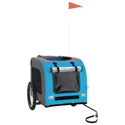 Vidaxl Dog Bike Trailer Oxford Fabric und Eisenblau und Grau - afbeelding 3