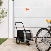 Vidaxxl Fahrradanhänger für Haustiere Grau und Schwarz 125 x 53 x 54 cm - afbeelding 1