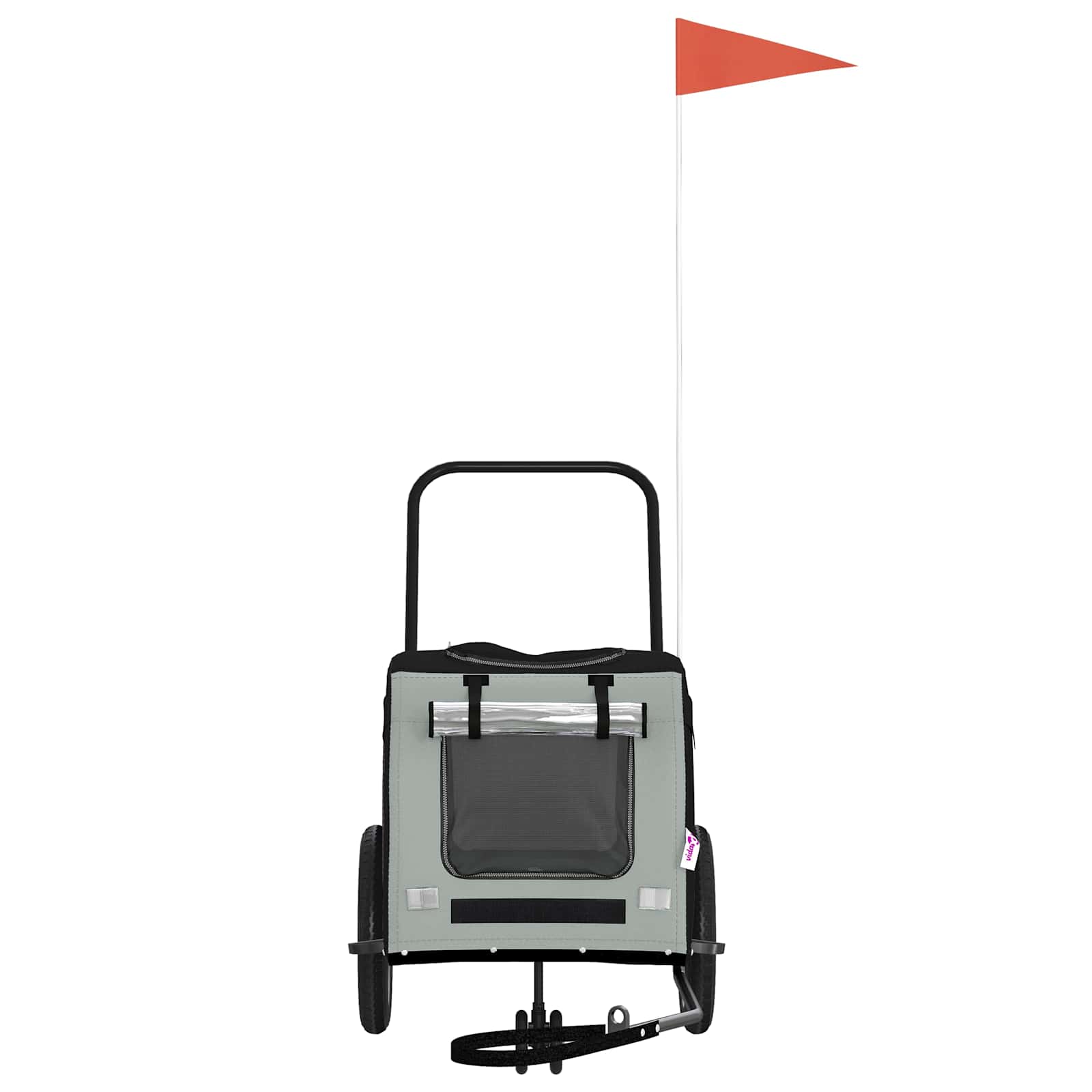Vidaxxl Fahrradanhänger für Haustiere Grau und Schwarz 125 x 53 x 54 cm