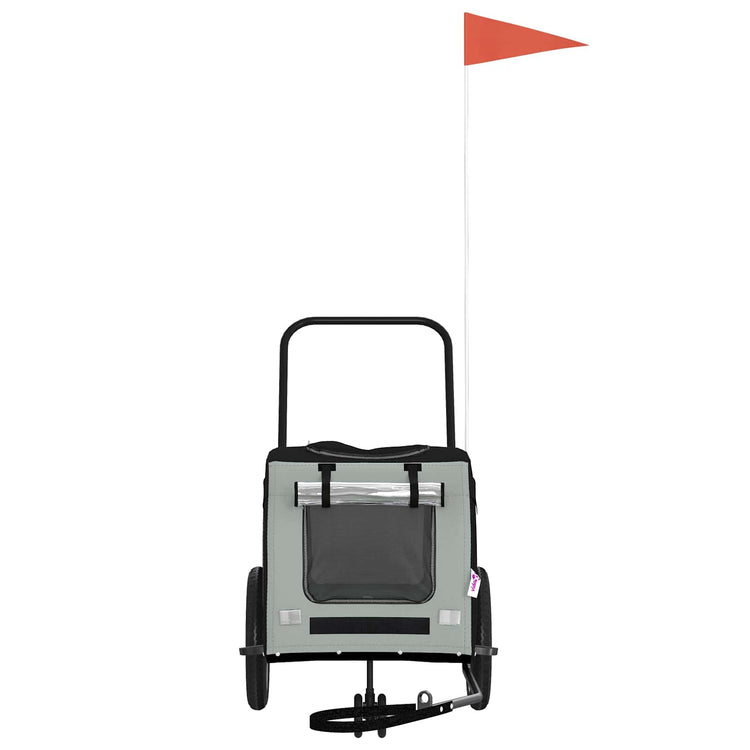Vidaxxl Fahrradanhänger für Haustiere Grau und Schwarz 125 x 53 x 54 cm