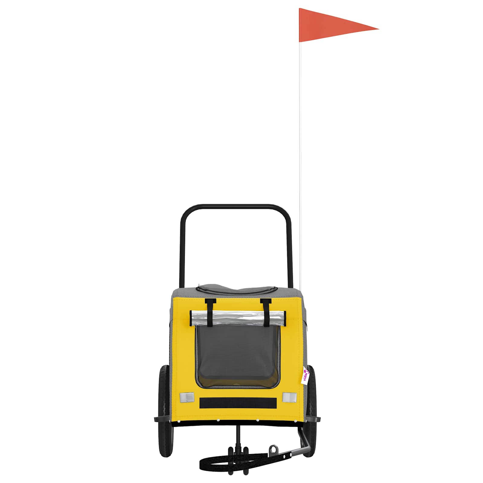 VidaXL Fahrradanhänger für Haustiere Gelb und Grau 125 x 53 x 54 cm