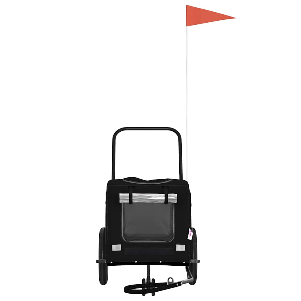Vidaxxl Fahrradanhänger für Haustiere mit Aufbewahrung schwarz 124,5 x 63,5 x 53 cm