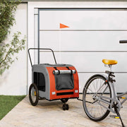 Vidaxl Dog Bike Trailer Oxford Fabric und Eisenorange und Grau - afbeelding 1