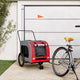 Vidaxl Dog Bike Trailer Oxford Fabric und Eisenrot und Grau