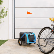 Vidaxl Dog Bike Trailer Oxford Fabric und Eisenblau und Grau - afbeelding 1