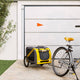 Vidaxl Dog Bike Trailer Oxford Fabric und Eisengelb und Grau