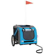 Vidaxl Dog Bike Trailer Oxford Fabric und Eisenblau und Grau - afbeelding 3