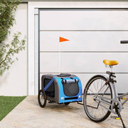 Vidaxl Dog Bike Trailer Oxford Fabric und Eisenblau und Grau - afbeelding 1