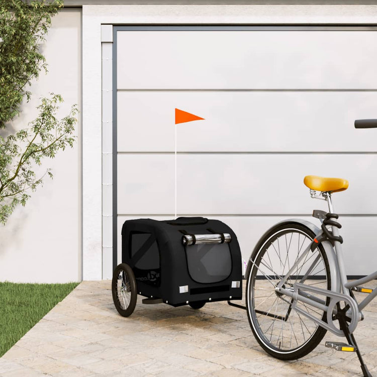Vidaxl Dog Bike Trailer Oxford Fabric und Eisenschwarz
