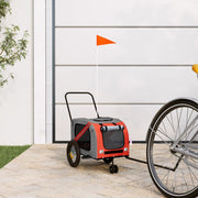 Vidaxl Dog Bike Trailer Oxford Stoff und Eisenorange und Schwarz - afbeelding 1