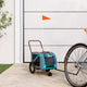 Vidaxl Dog Bike Trailer Oxford Stoff und Eisenblau und Schwarz