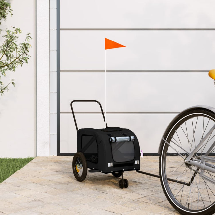 Vidaxl Dog Bike Trailer Oxford Fabric und Eisenschwarz