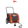 Vidaxl Dog Bike Trailer Oxford Fabric und Eisenorange und Grau