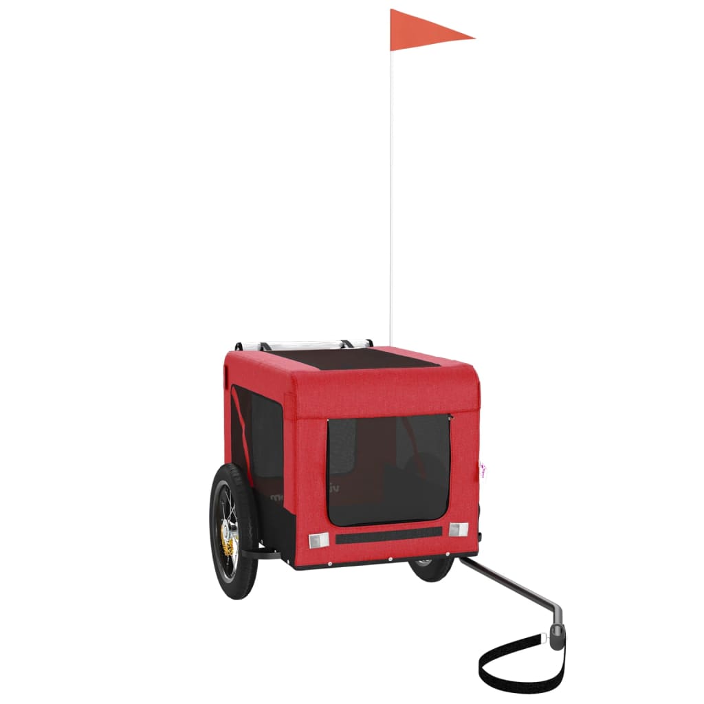 Vidaxl Dog Bike Trailer Oxford Fabric und Eisenrot und Schwarz