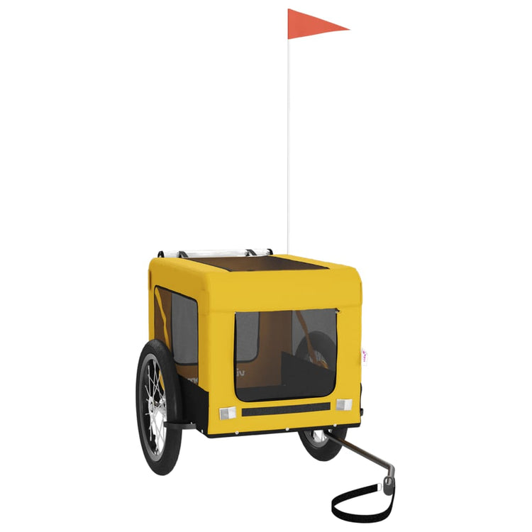 Vidaxl Dog Bike Trailer Oxford Stoff und Eisengelb und Schwarz